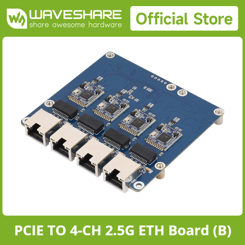Raspberry Pi 5 - Waveshare PCIe TO 4-Kanal Gigabit /