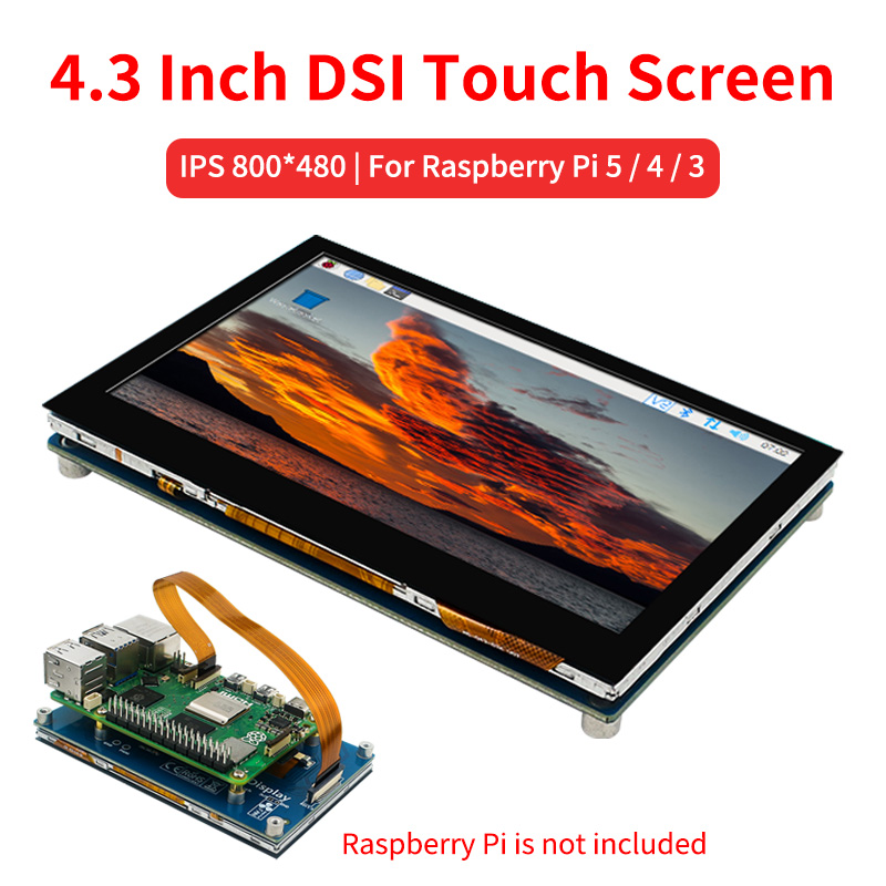 Pi 5 Case - 4,3-Zoll-DSI-Touchscreen für Raspberry Pi 5 4B