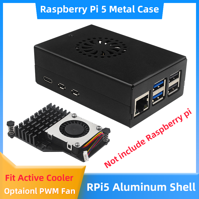 Pi 5 Case - Raspberry Pi 5 Gehäuse aus Aluminiumlegierung,