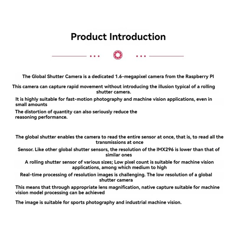 A86P-Für Raspberry Pi Global S – Raspberry Pi Global Shutter Camera Imx296 Bewertung und Preis